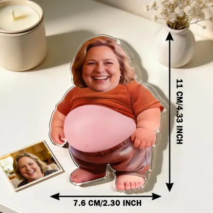 Custom Face Squishy Belly Anti-collision Sticker – Personalized Photo Sticker with Soft Squeeze Belly, Cute Funny Gift for Couples & Friends