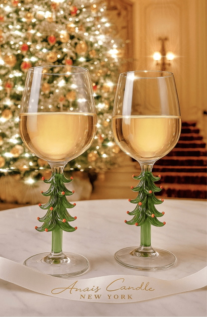Merry Christmas Wine Flute Set of 2 designed by Anaïs Candle.