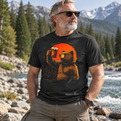 Cheers Bear Printed Short Sleeve T-Shirt