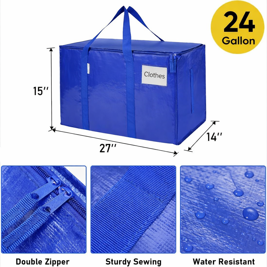 24 Gallon Extra Large Heavy Duty Foldable Moving Bags