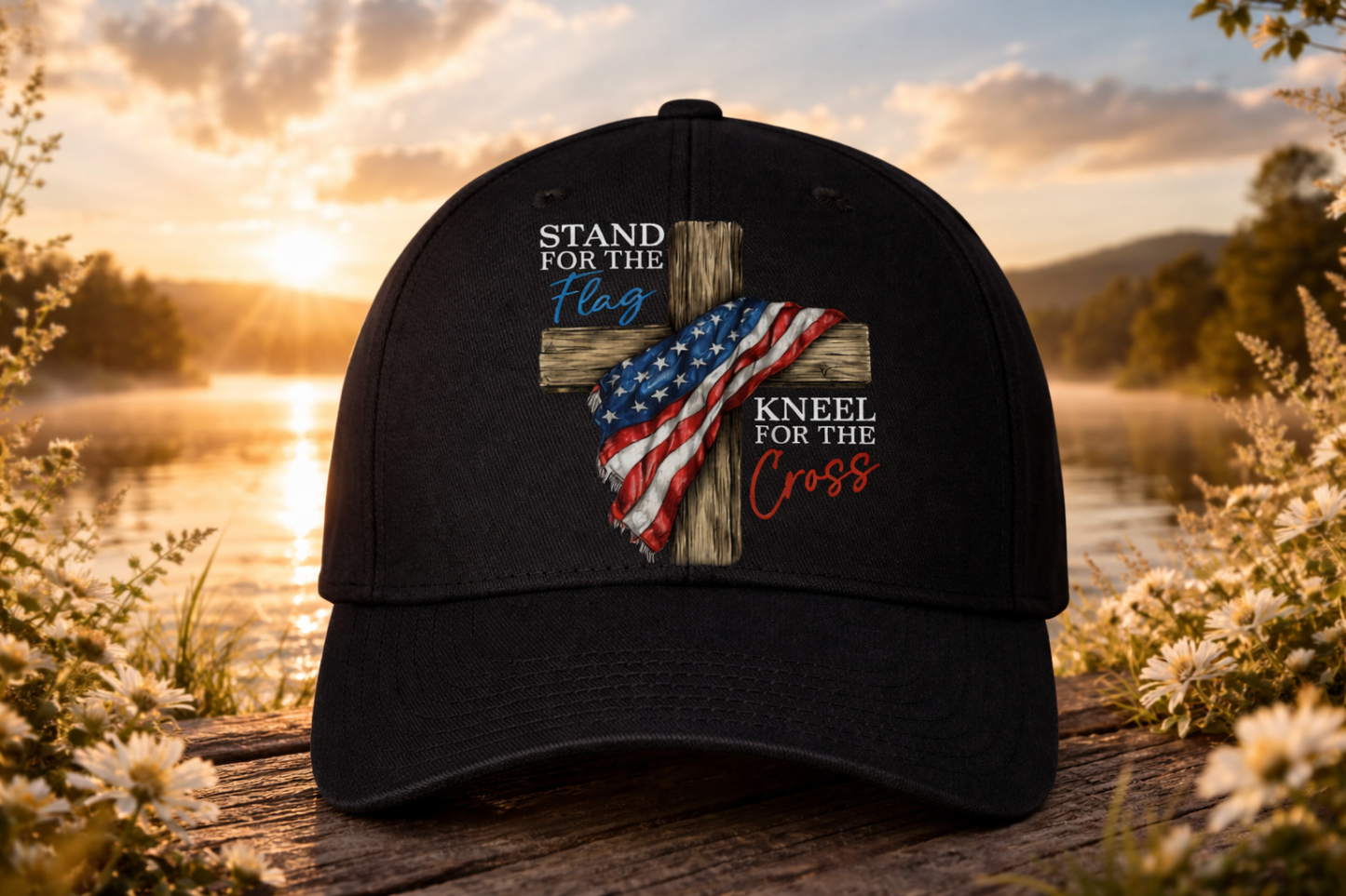 “Stand For The Flag, Kneel For The Cross” Patriotic Faith Hat