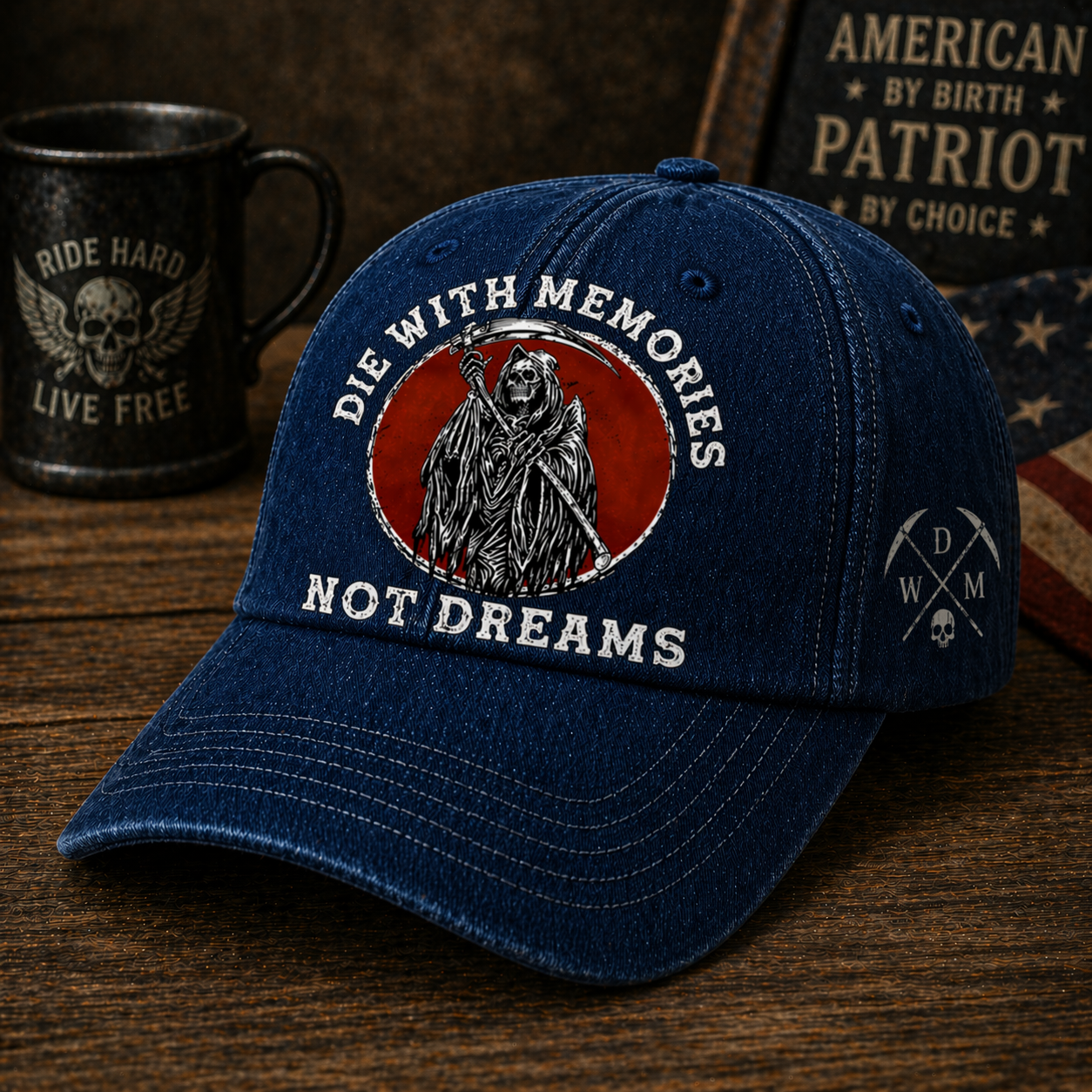 Intage “Die With Memories Not Dreams” Graphic Baseball Cap