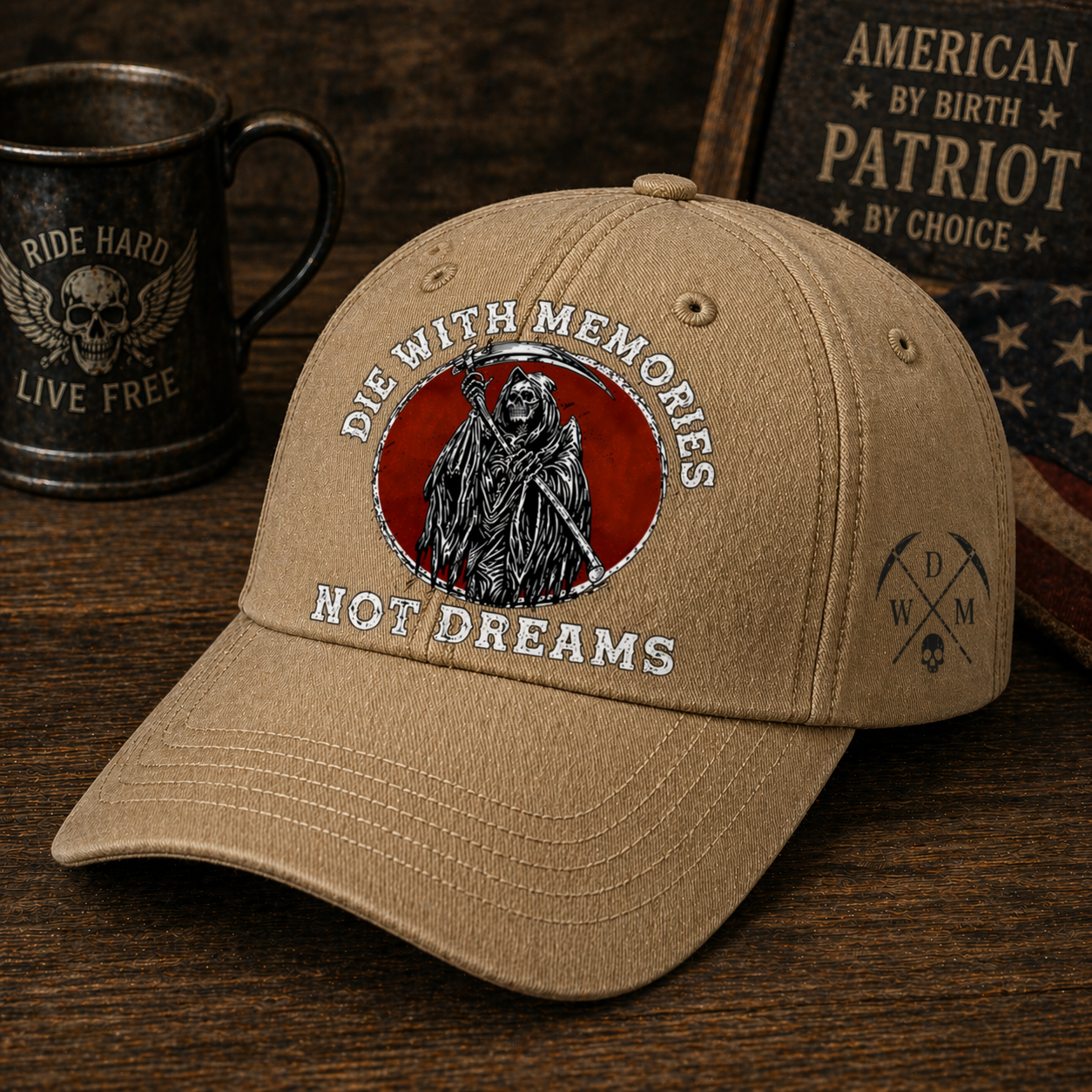 Intage “Die With Memories Not Dreams” Graphic Baseball Cap