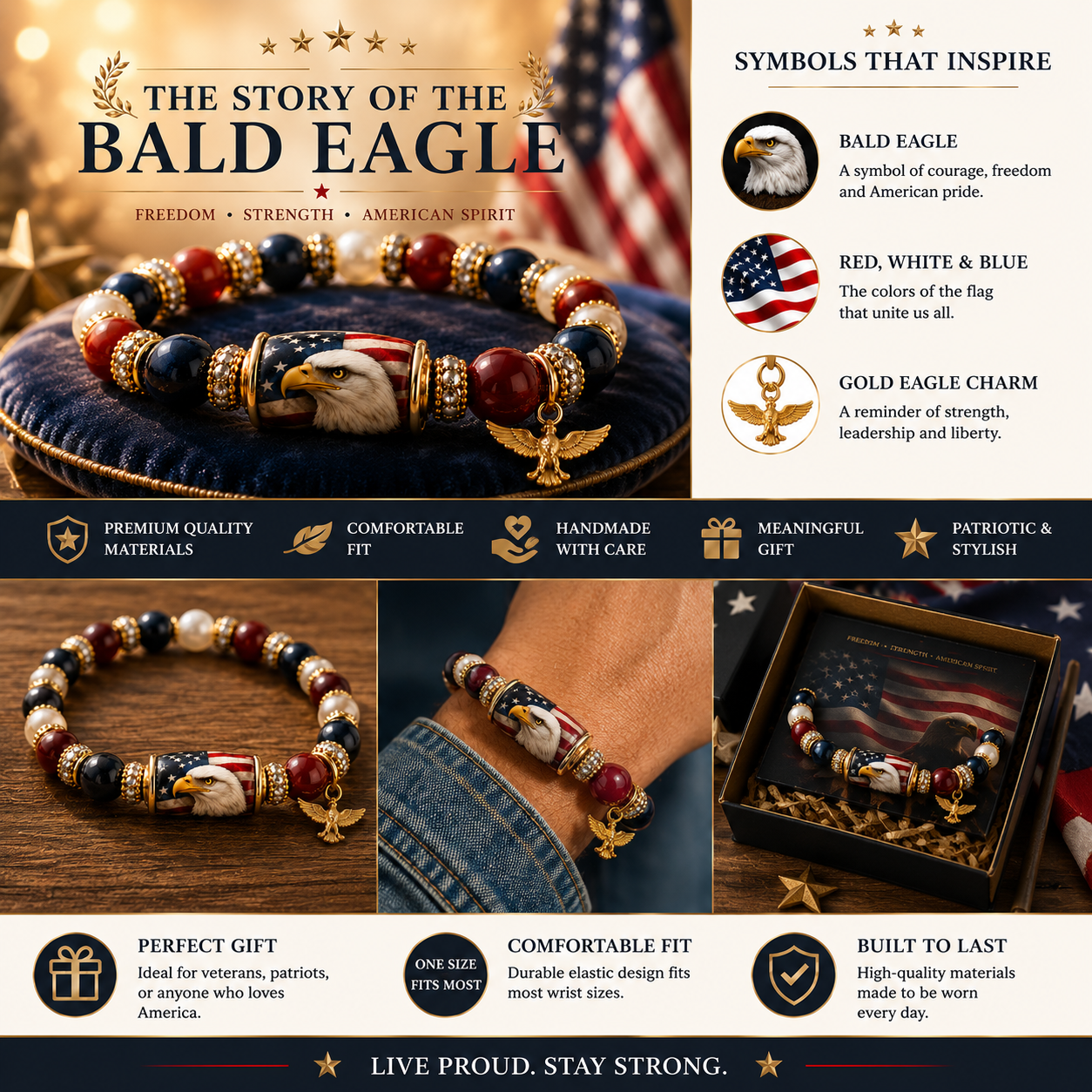 🔥LAST DAY 50% OFF - 🇺🇸 Celebrate Freedom & Honor 💎 | American July 4th Independence Day Limited Edition Collection ✨