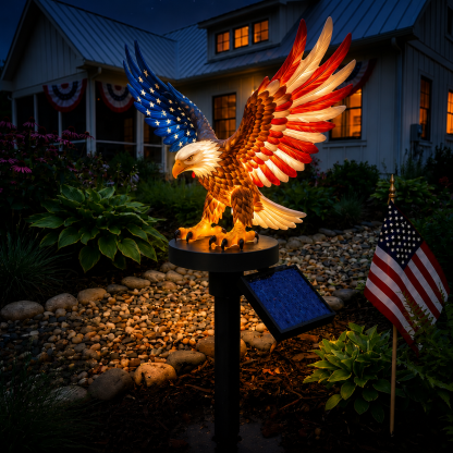 Solar Eagle Garden Light – A Glowing Tribute to American Freedom