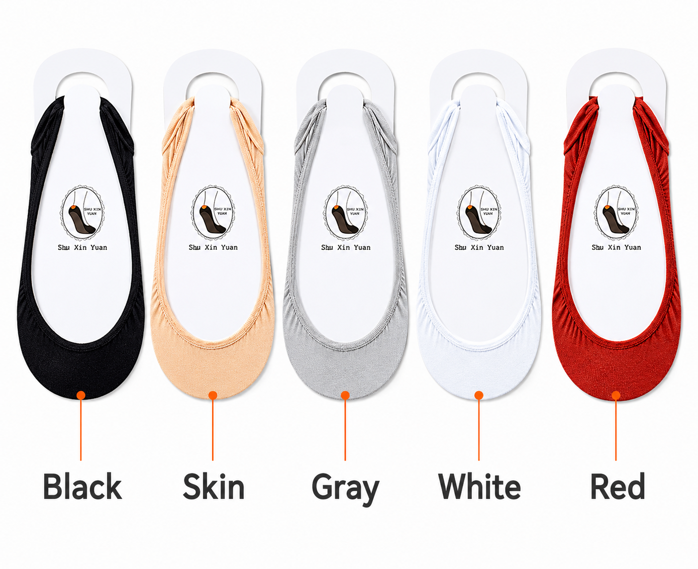 Women's Invisible No-Show Socks with Silicone Grip – Anti-Slip Liner Socks for Heels & Flats (5 Pairs)
