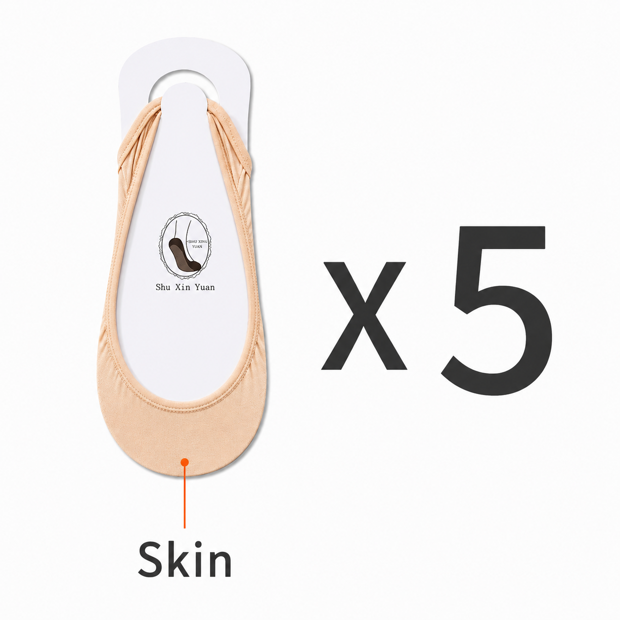 Women's Invisible No-Show Socks with Silicone Grip – Anti-Slip Liner Socks for Heels & Flats (5 Pairs)
