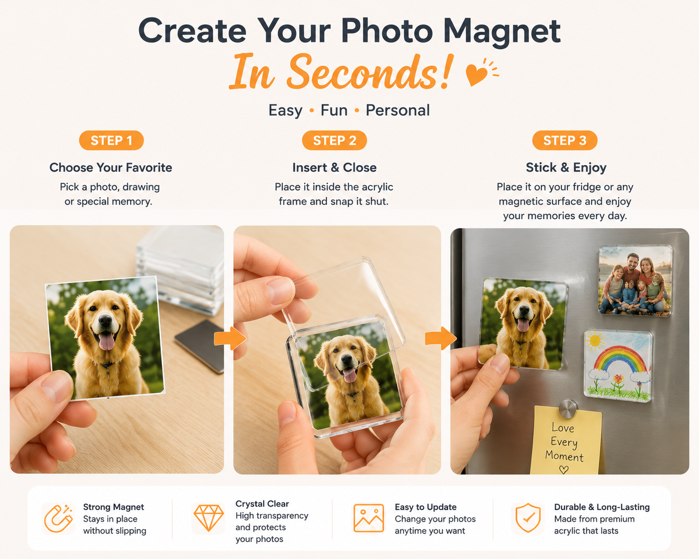 🔥49% OFF TODAY📸 DIY Photo Fridge Magnet Maker Kit