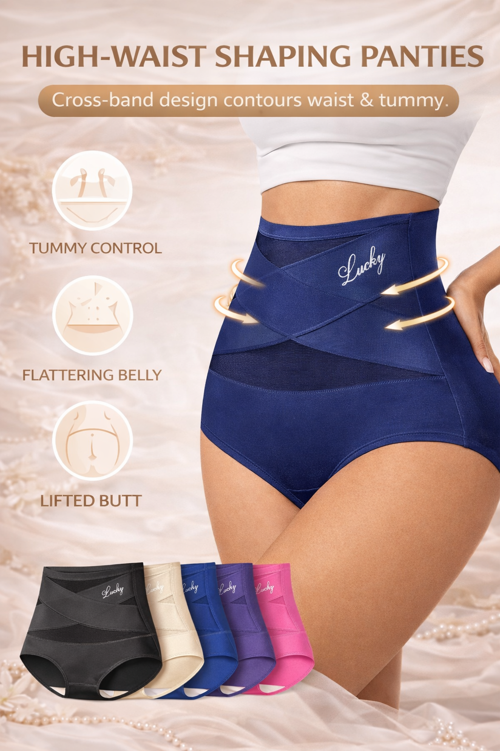High-Waist Tummy Control Seamless Shaping Panties(3/5/8 Pack)