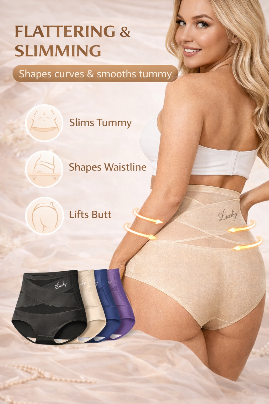 High-Waist Tummy Control Seamless Shaping Panties(3/5/8 Pack)