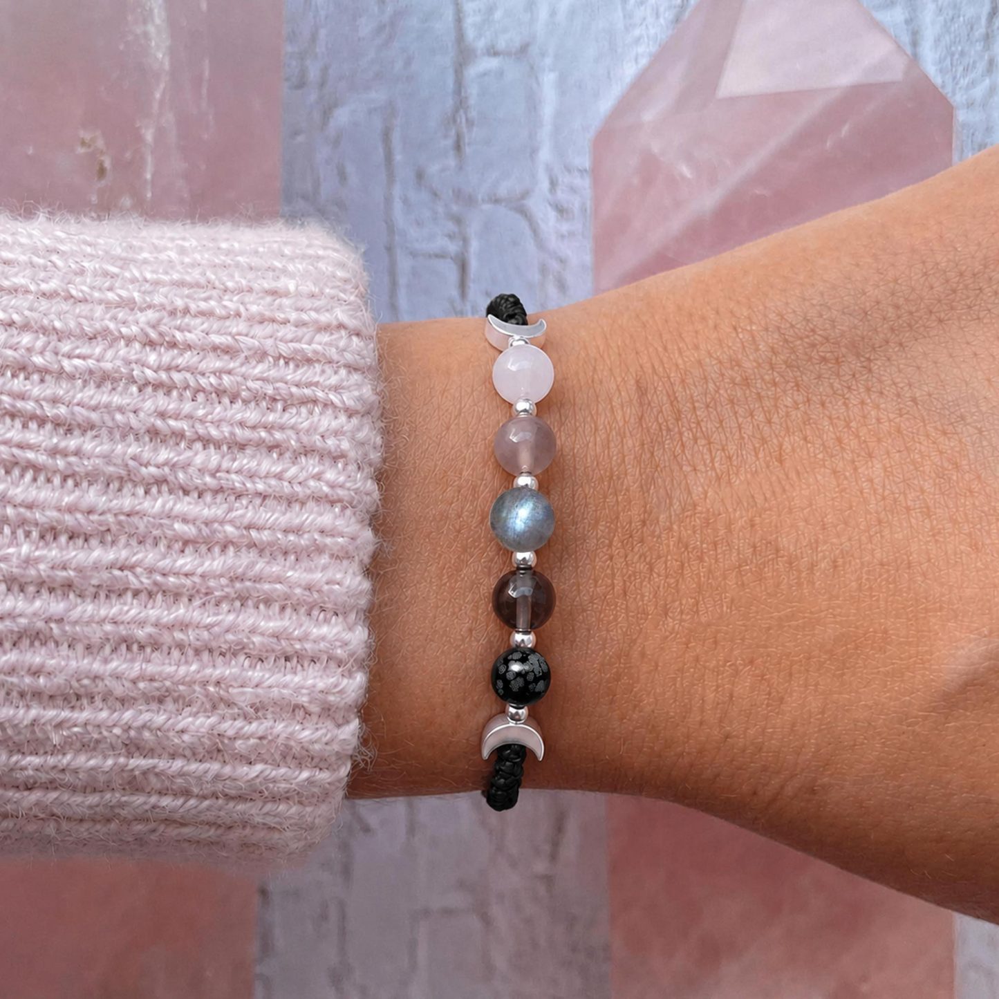 Moon Phases Crystal Healing Bracelet