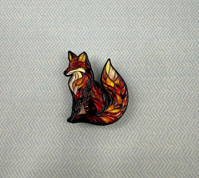 🎁Stained Glass Wildlife Enamel Pins