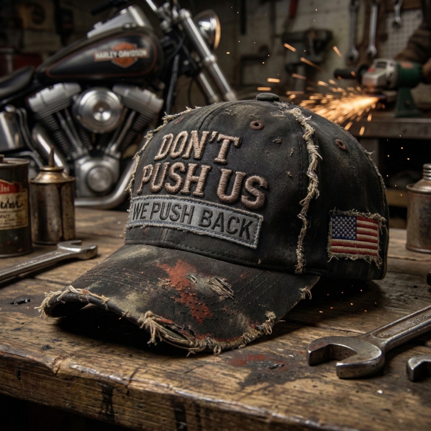 "WE PUSH BACK" - Limited Edition Distressed Hat