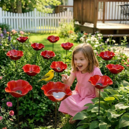💖🎁2026 Hot Sale--🎁Handmade Metal Flower Garden Stake🐦