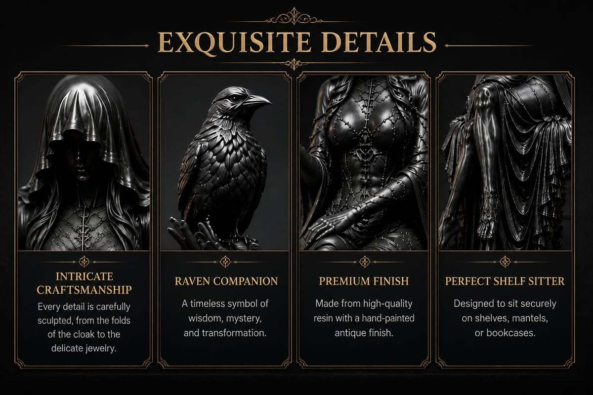 🔥Last Day 43% OFF 🖤 Gothic Raven Shelf Sitter Statue