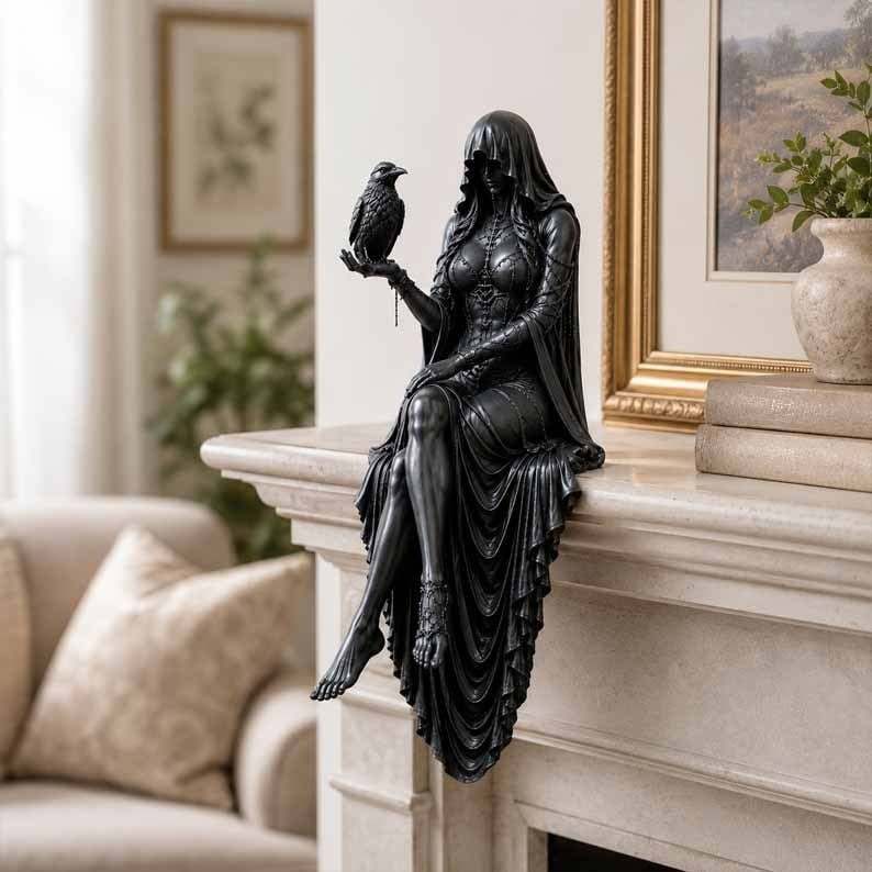 🔥Last Day 43% OFF 🖤 Gothic Raven Shelf Sitter Statue