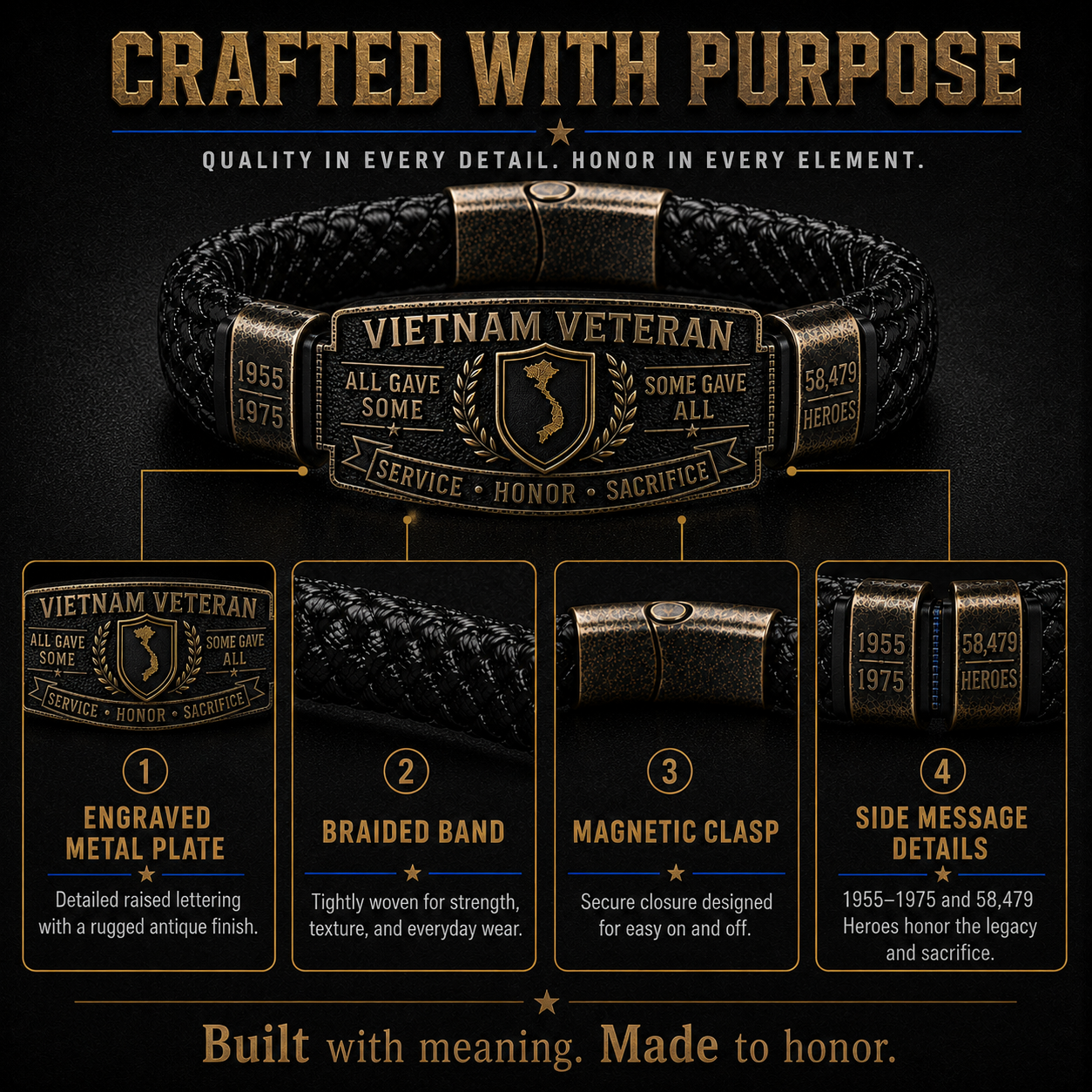 Last Day Promo: 50% OFF 🎖️ -Vietnam Veteran Honor Bracelet