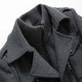 Men's Business Casual Double Breasted Mid Length Coat