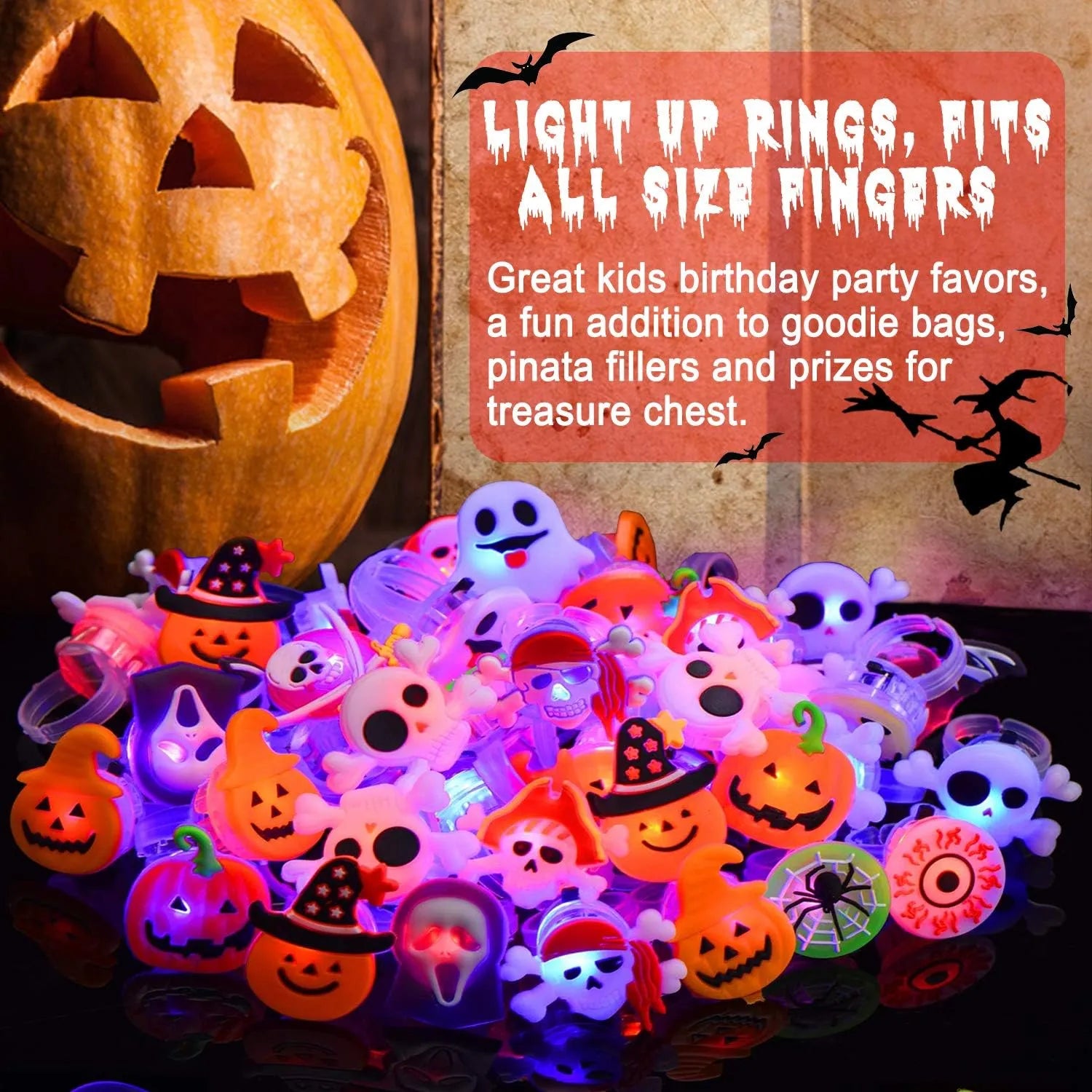 🎃 Halloween LED Light-Up Rings Set — 50 Pcs(🎁BUY 2 FREE SHIPPING)