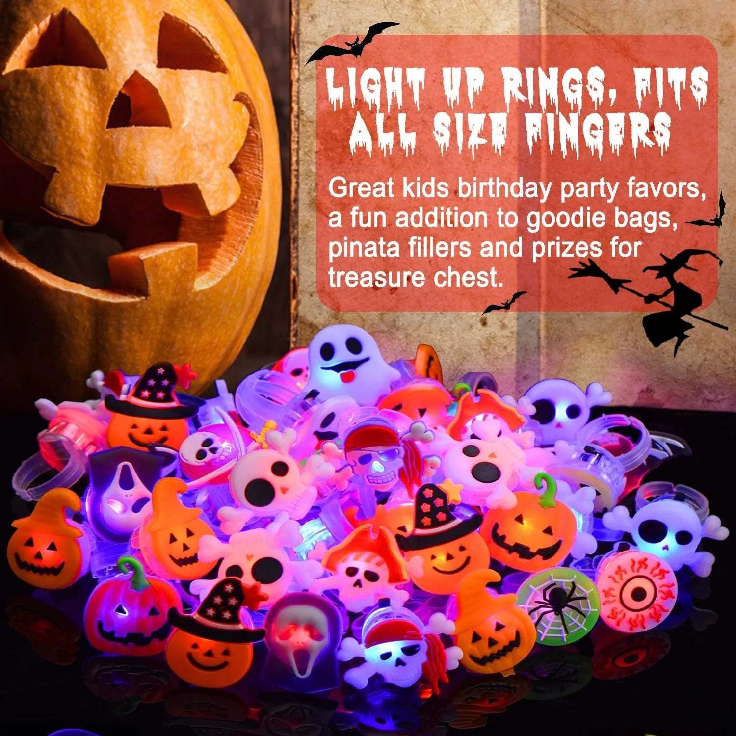 🎃 Halloween LED Light-Up Rings Set — 50 Pcs(🎁BUY 2 FREE SHIPPING)