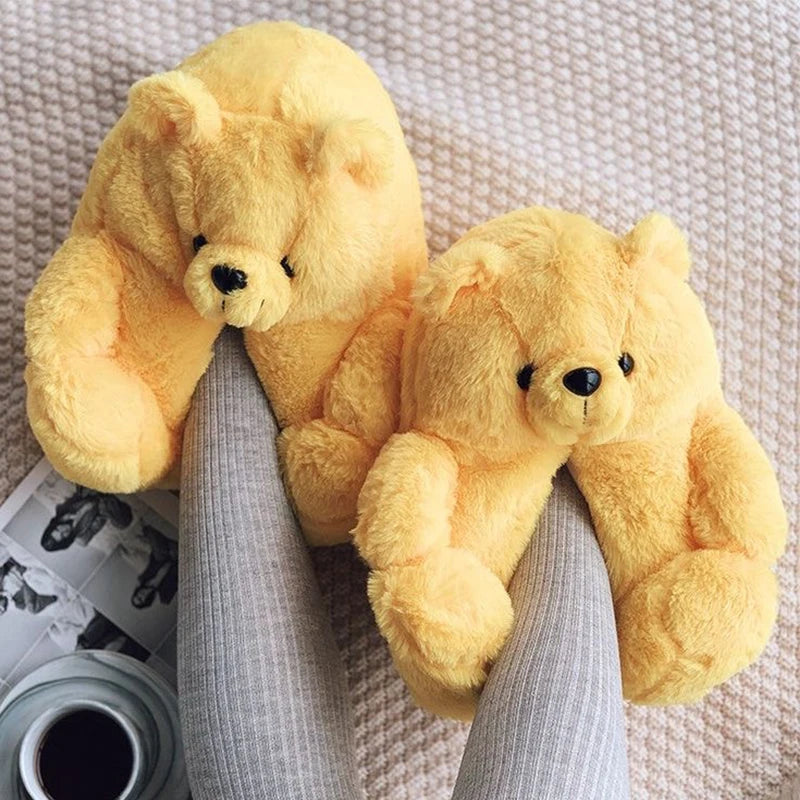 Teddy Bear Plush Slippers