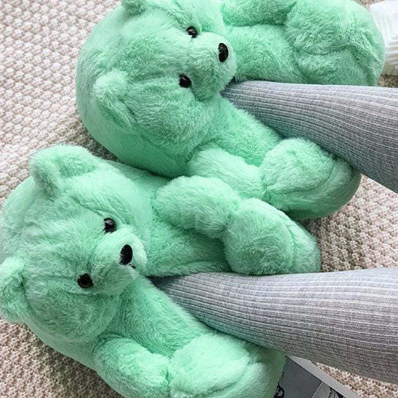 Teddy Bear Plush Slippers