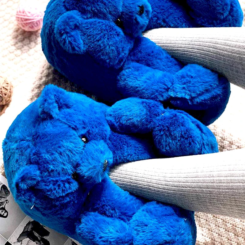 Teddy Bear Plush Slippers