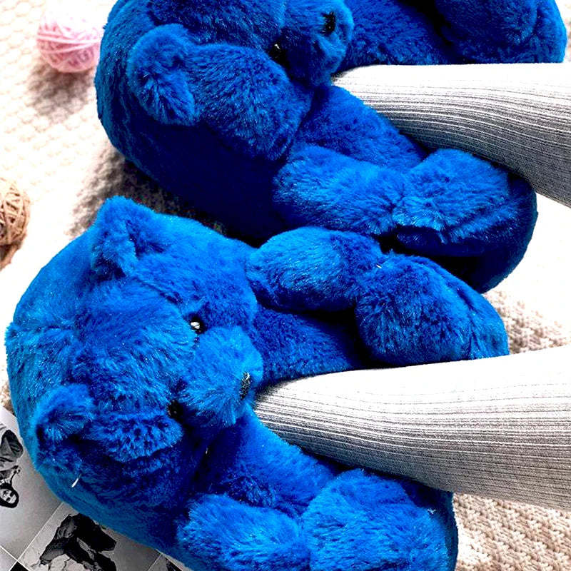 Teddy Bear Plush Slippers