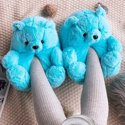 Teddy Bear Plush Slippers