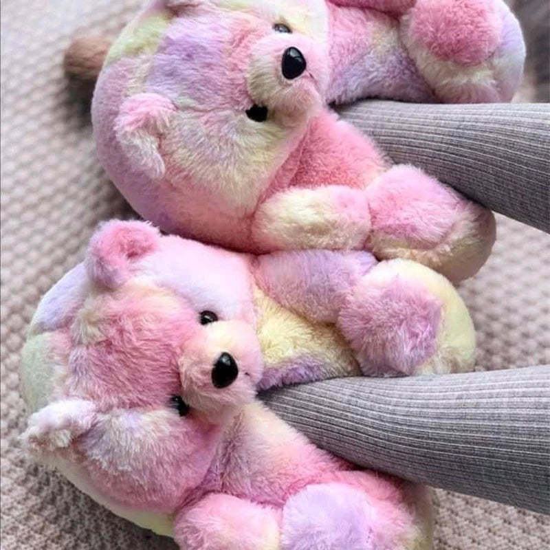 Teddy Bear Plush Slippers