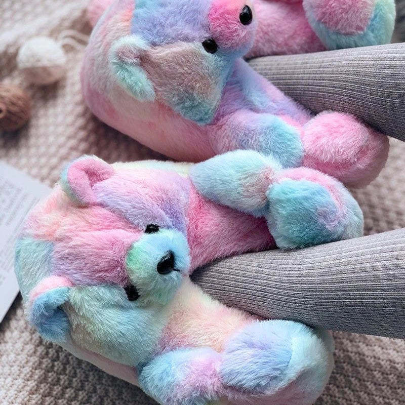 Teddy Bear Plush Slippers