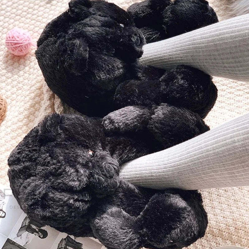 Teddy Bear Plush Slippers