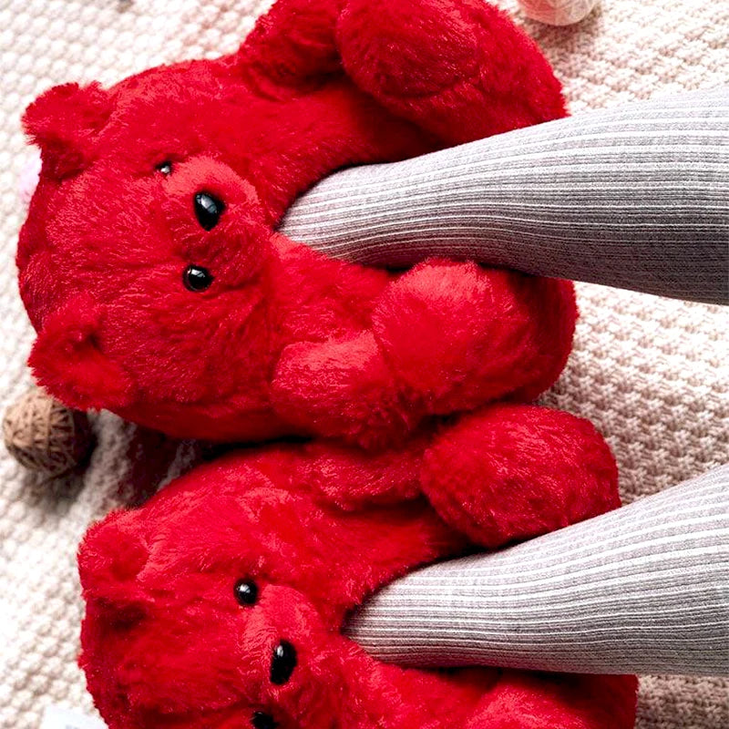 Teddy Bear Plush Slippers