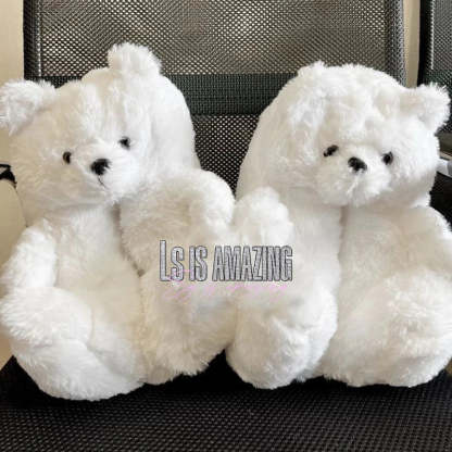 Teddy Bear Plush Slippers