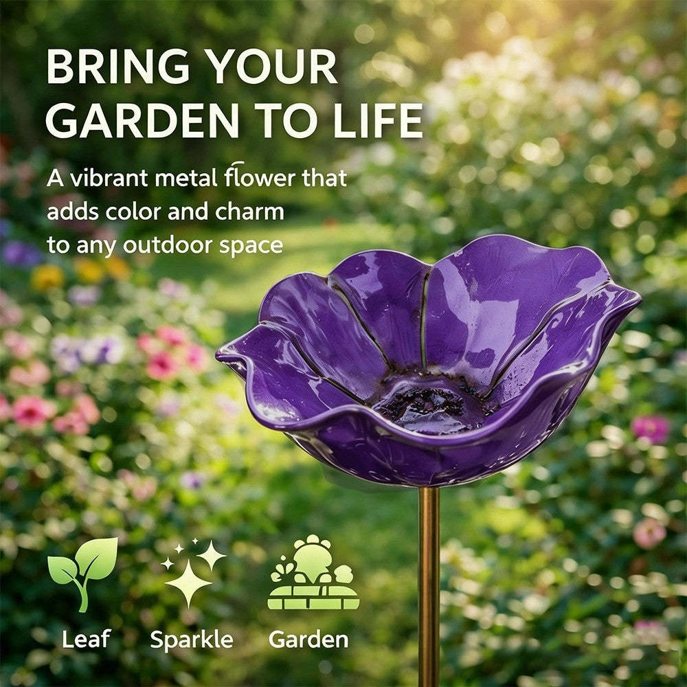 💖🎁2026 Hot Sale--🎁Handmade Metal Flower Garden Stake🐦