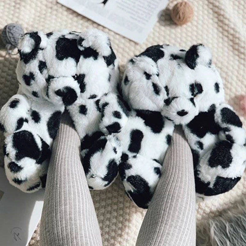 Teddy Bear Plush Slippers