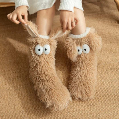 Kawaii Puppy-Ear Winter Slipper Socks