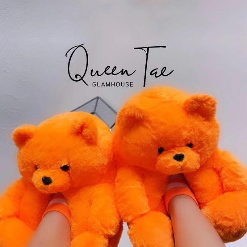 Teddy Bear Plush Slippers