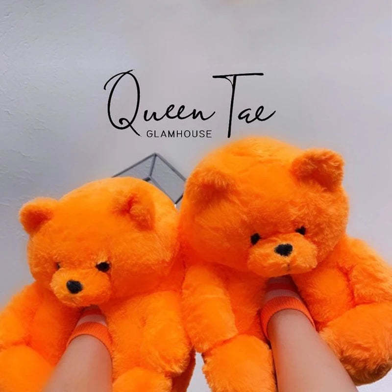 Teddy Bear Plush Slippers