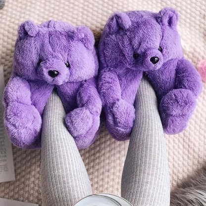 Teddy Bear Plush Slippers
