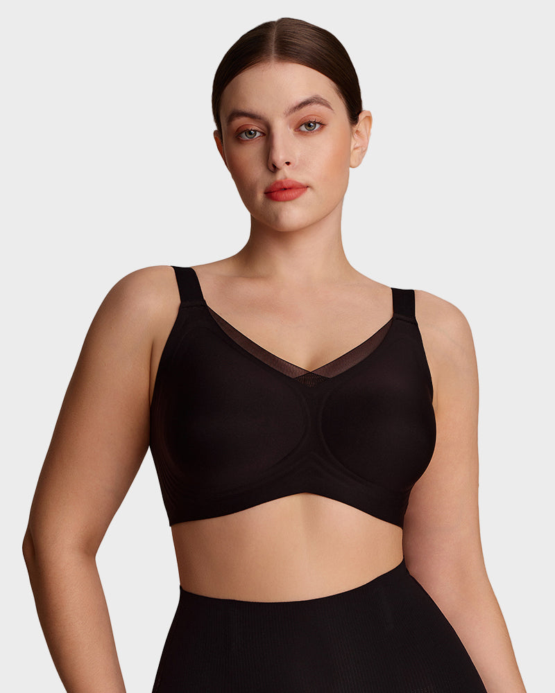 Womens Wireless Bras V Mesh Comfortable Bralette Supportive