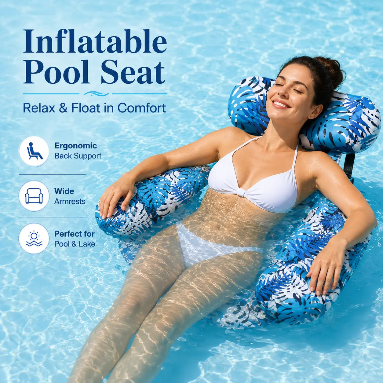 Inflatable Pool Float Lounge Chairs – Heavy Duty Adult Blow-Up Water Noodles
