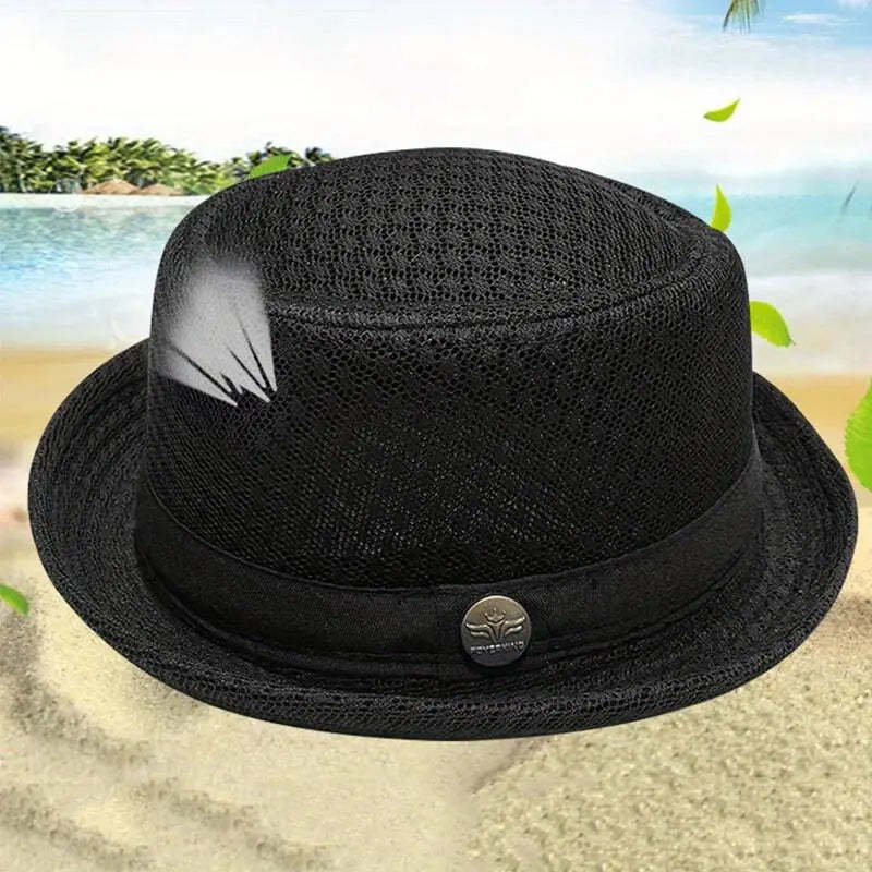 Summer Breathable Mesh Pork Pie Hat