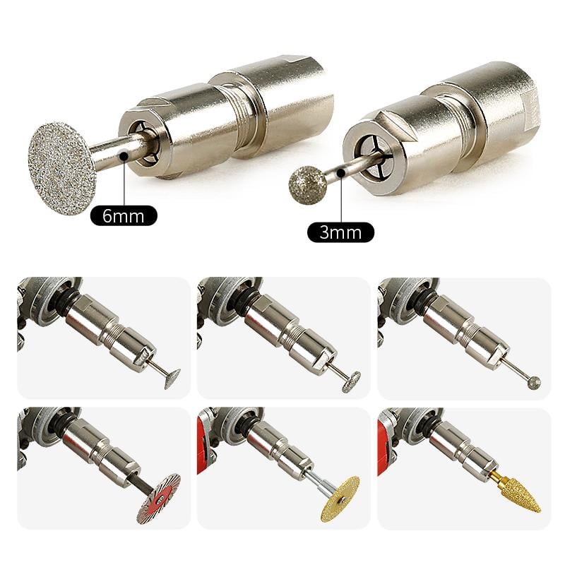 ⚙️Angle Grinder Conversion Kit 🔧 3mm/6mm Dual Collet – Universal Straight Grinder Adapter for Carving & Polishing