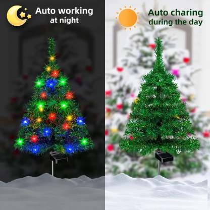 Solar Christmas tree lights holiday decorations, outdoor courtyards, gardens, lawns, small path lights, atmosphere lights
