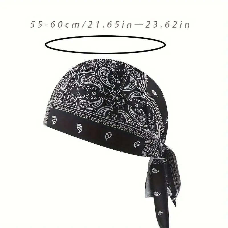 Paisley Cooling Headscarf Cap Set, Motorcycle Pirate Head Wrap Safety Helmet Liner, Elastic Fit Hand Washable Multifunctional Outdoor Headwear for Athletes & Outdoor Enthusiasts