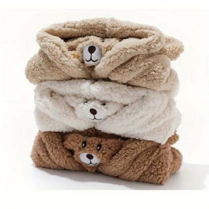 WarmieBear™ - 3-in-1 Plush Winter Hood – Ultra-Soft Hat, Scarf & Face Cover for Warm, Cozy Winter Days