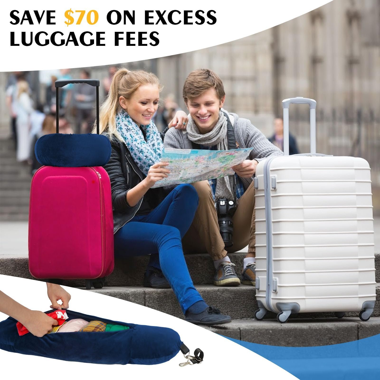 🏆Flash Sale⚡ 50K+ SOLD! Almost Gone💥Stuffable Travel Neck Pillow