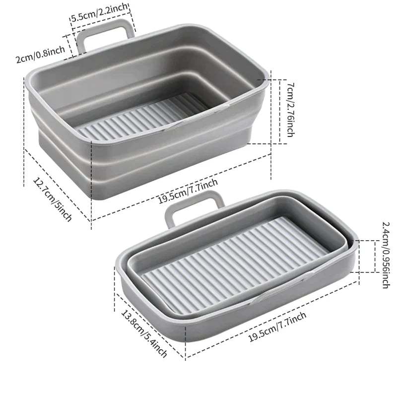 🏆 50K+ SOLD!⏰This Week Special Price.Foldable Air Fryer Silicone Baking Tray