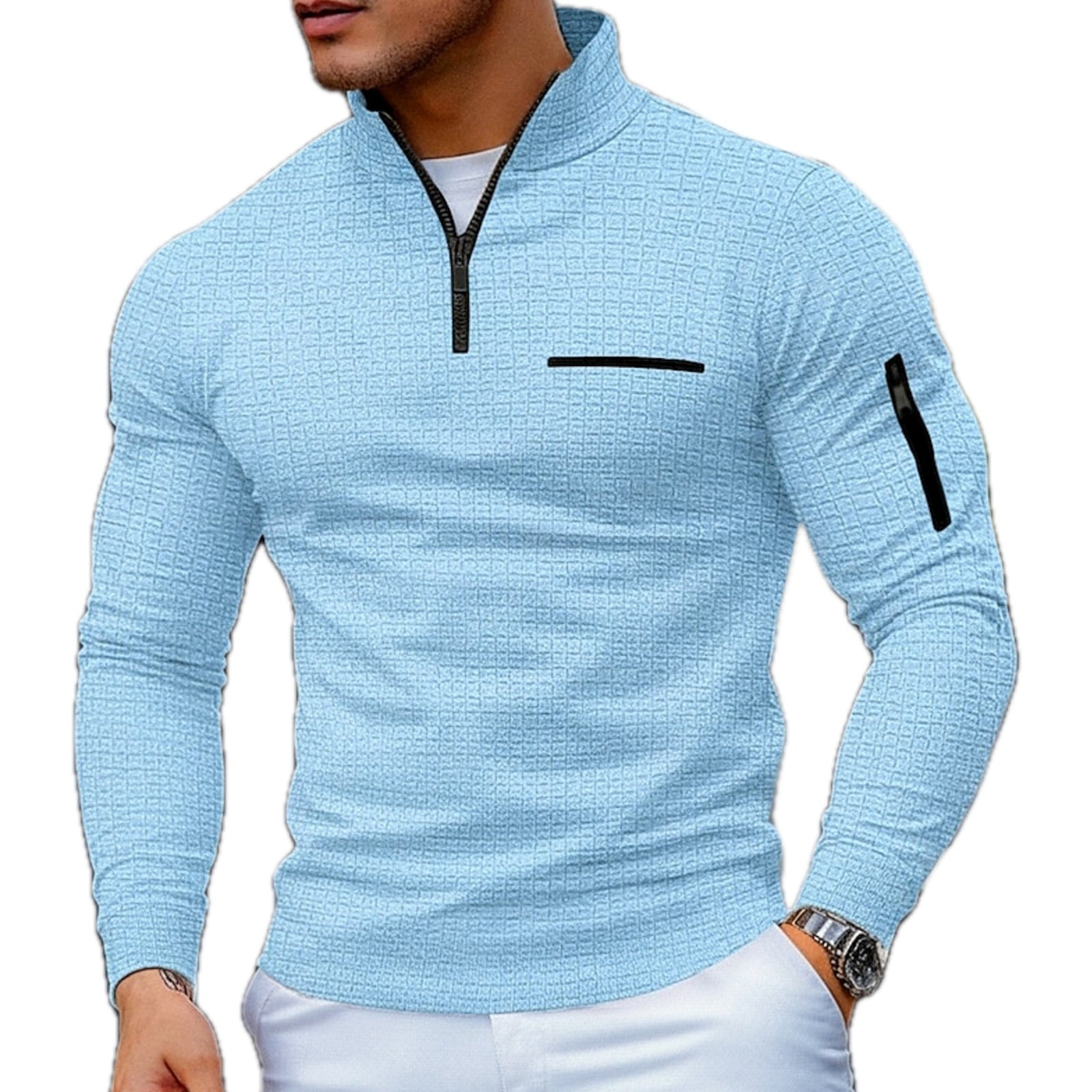 Arthur Sterling Textured Quarter-Zip Polo